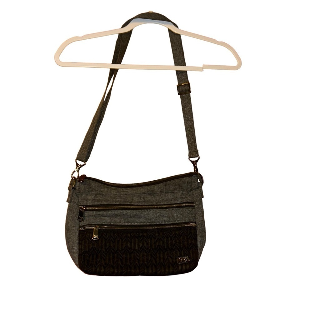 Lug Slider Crossbody Bag midnight black (gray and black) purse handbag